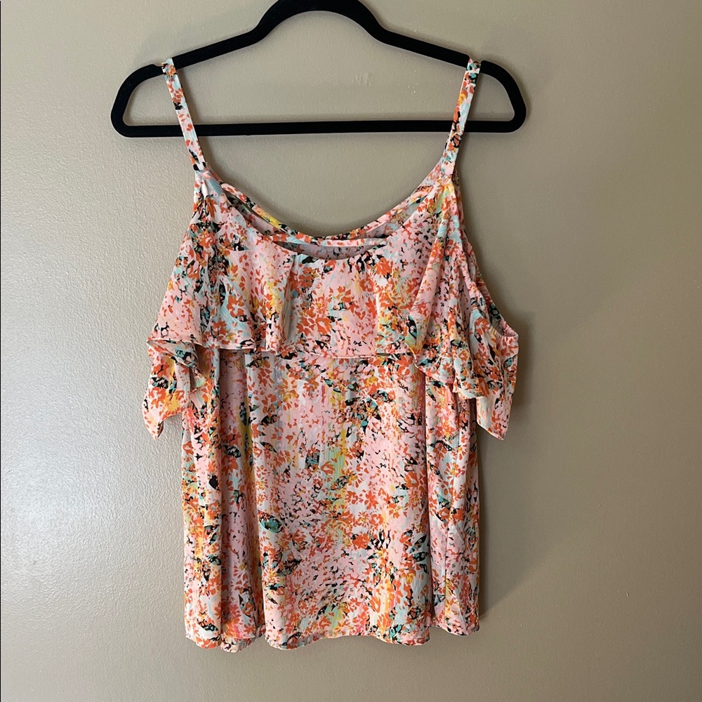 Apt. 9 Floral Camisole - Pink and Orange